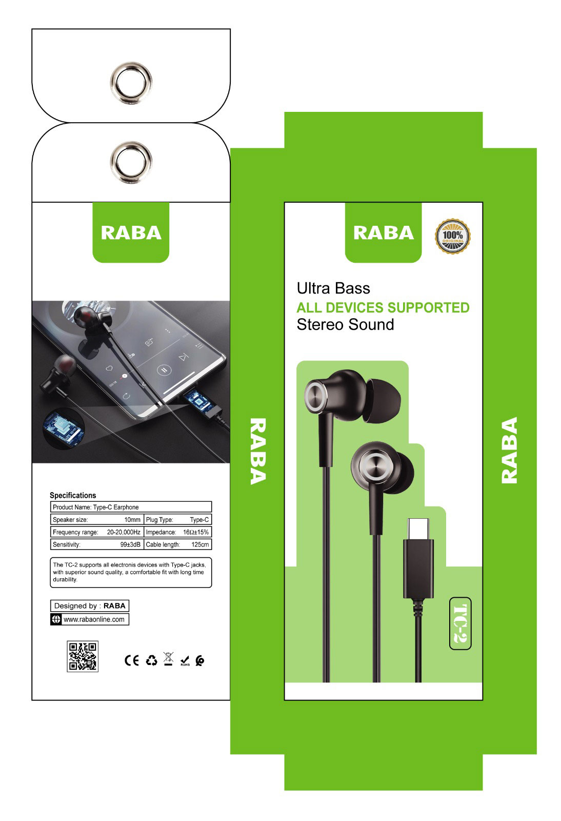 RABA TC2 Ultra Bass Type-c Earphone