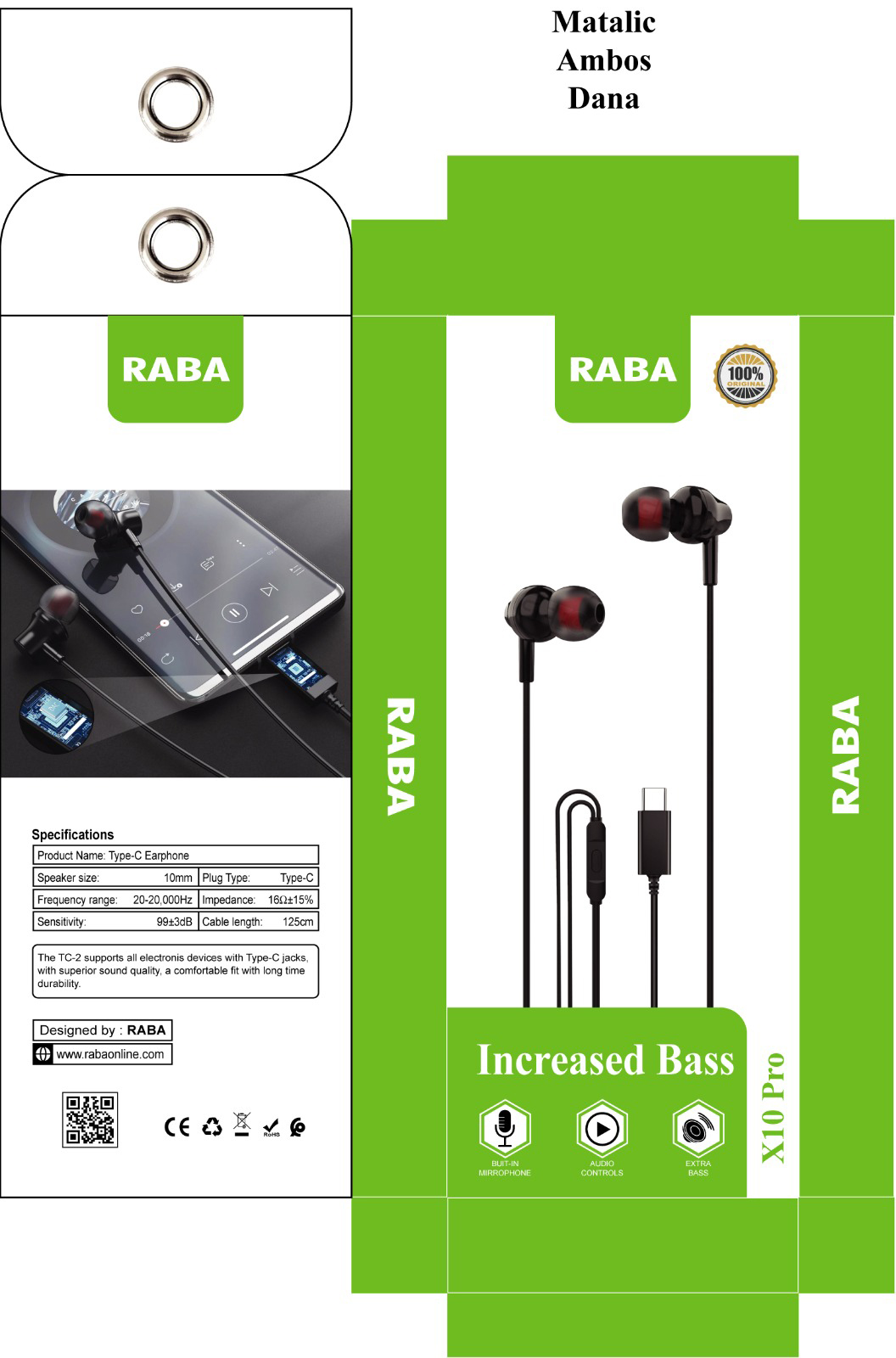 RABA X10 Pro Type-c Earphone