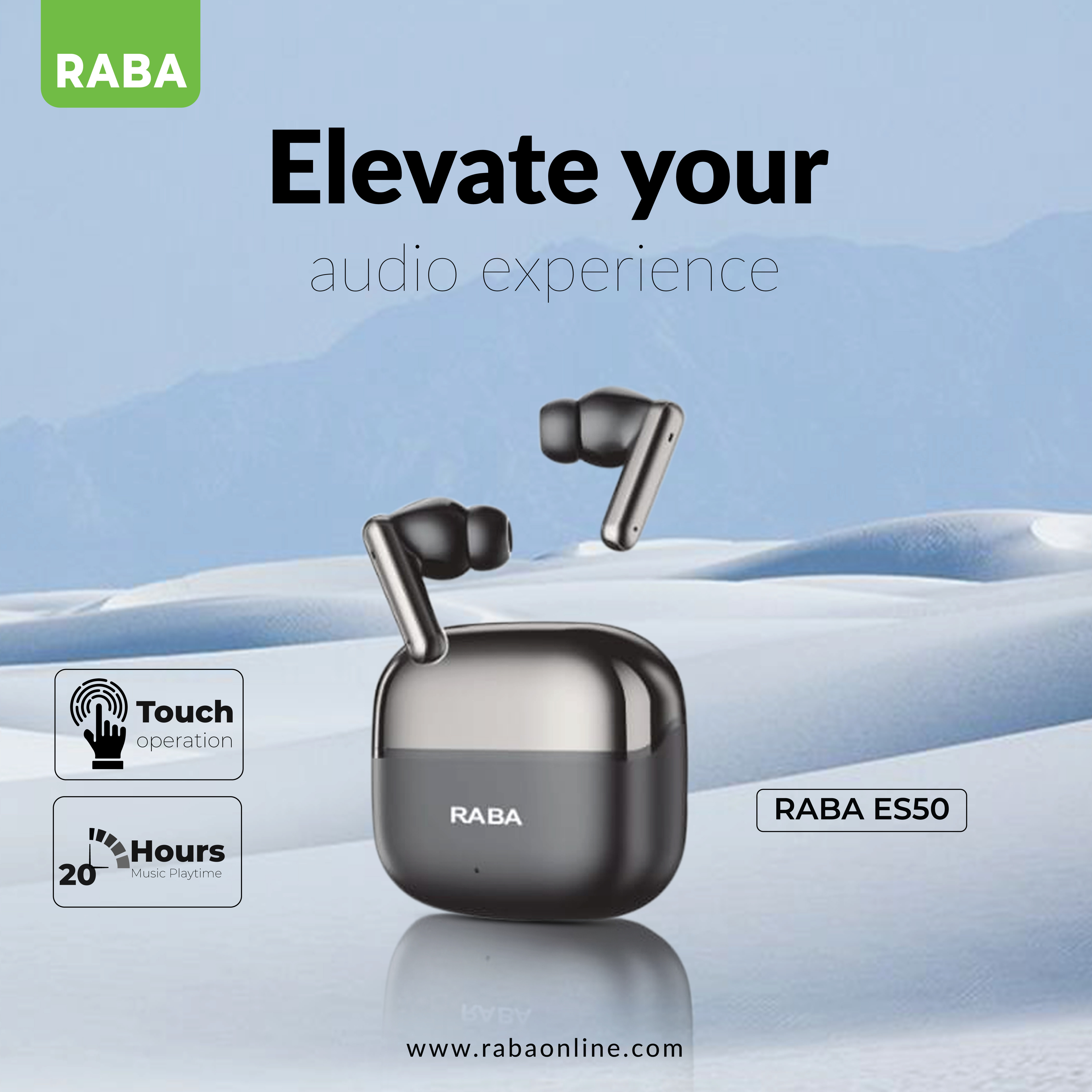 RABA ES50 ENC TWS Bluetooth 5.3 Earbuds