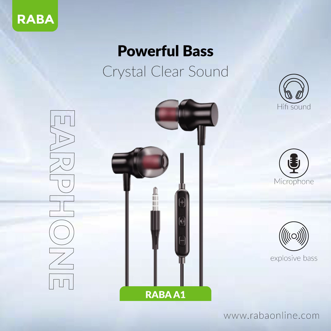 RABA A1 Stereo Bass Earphone