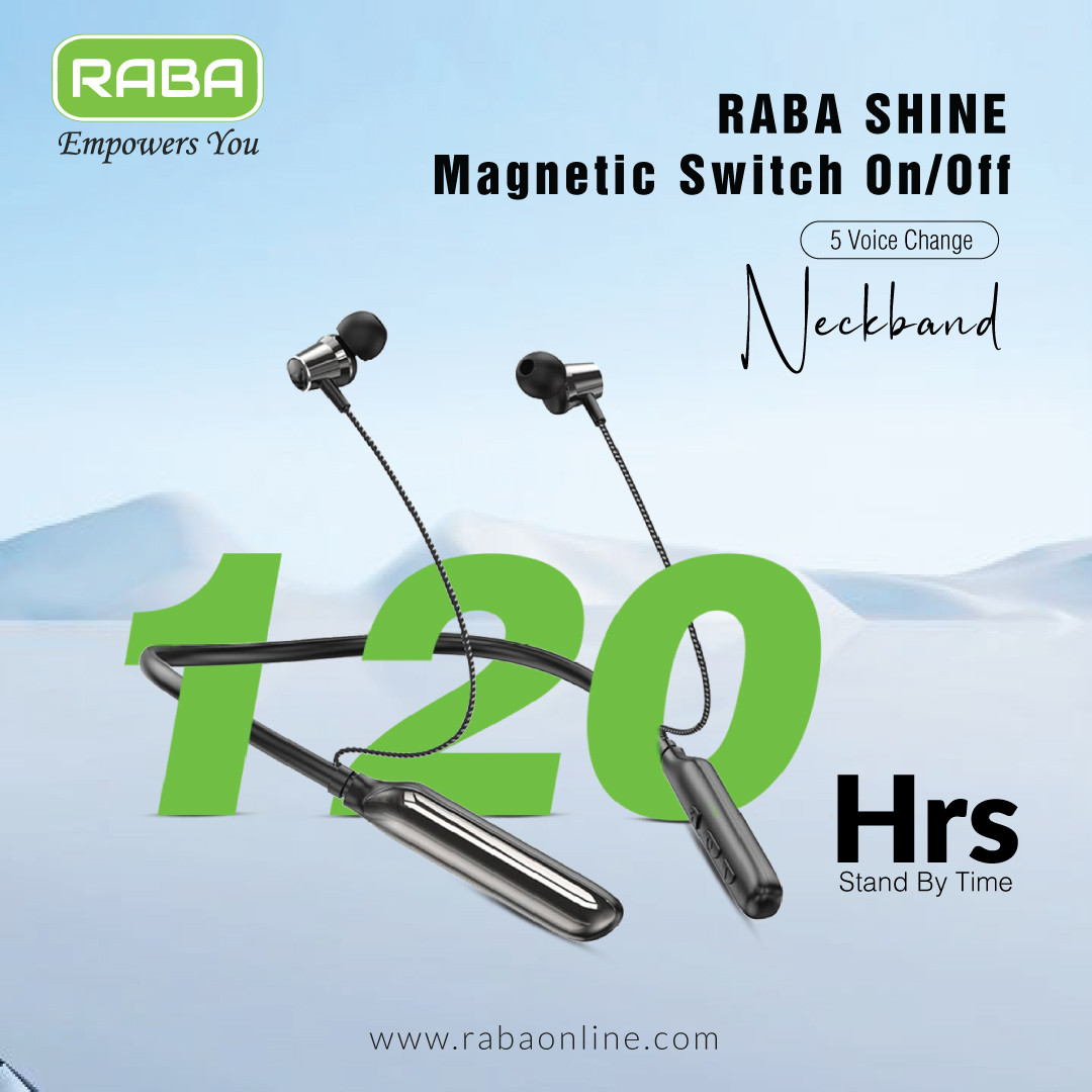 RABA SHINE 120H Magnetic On/Off Neckband (5 Voice Change)