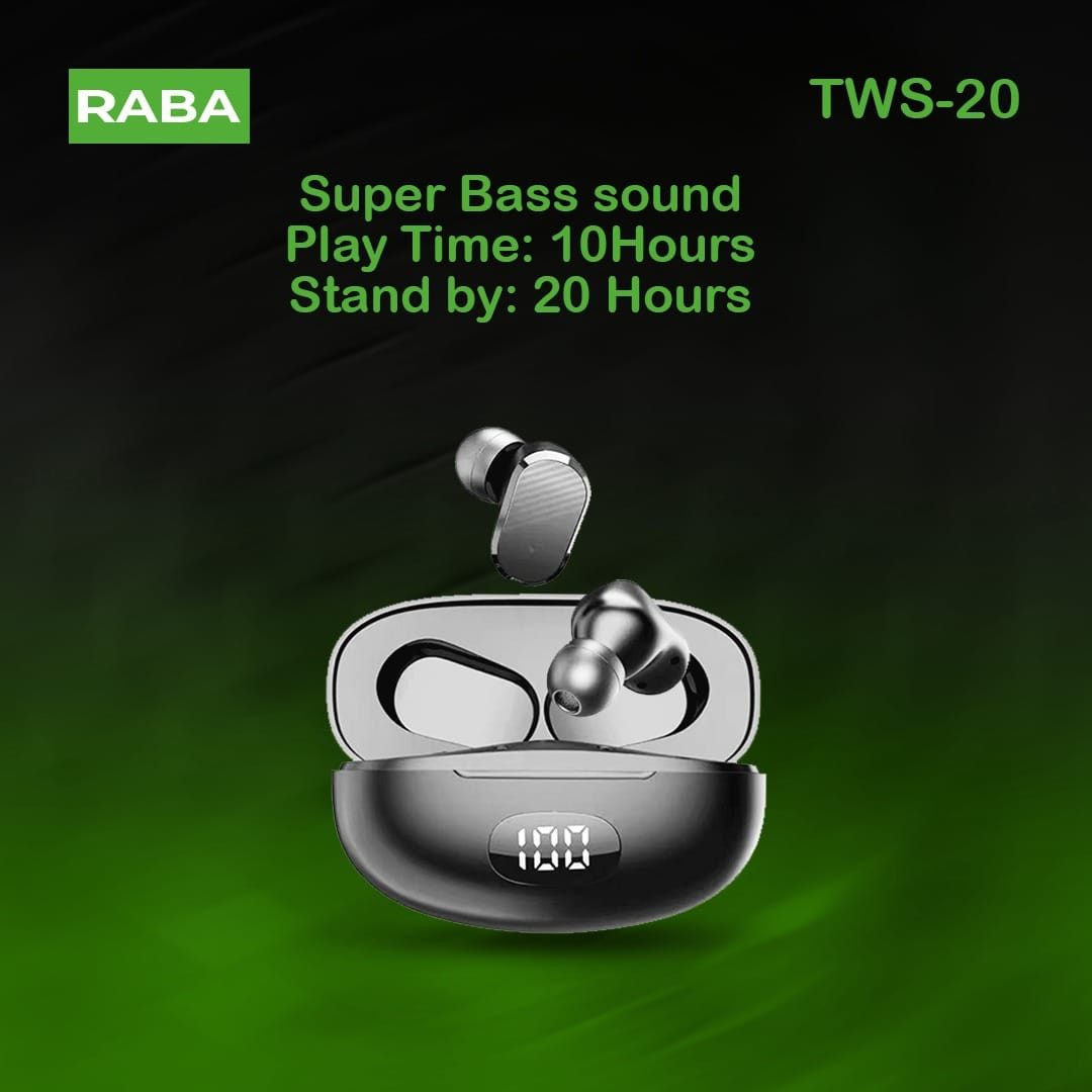 RABA TWS 20 Original True Wireless Bluetooth Earbuds