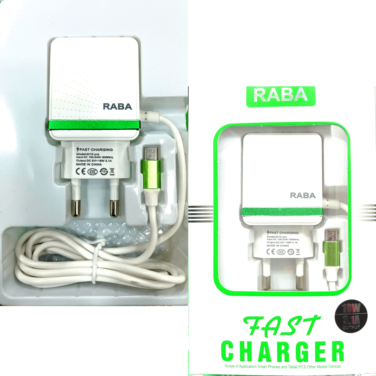 RABA M10 Pro 3.1A 18watt Type-B Fast Charger