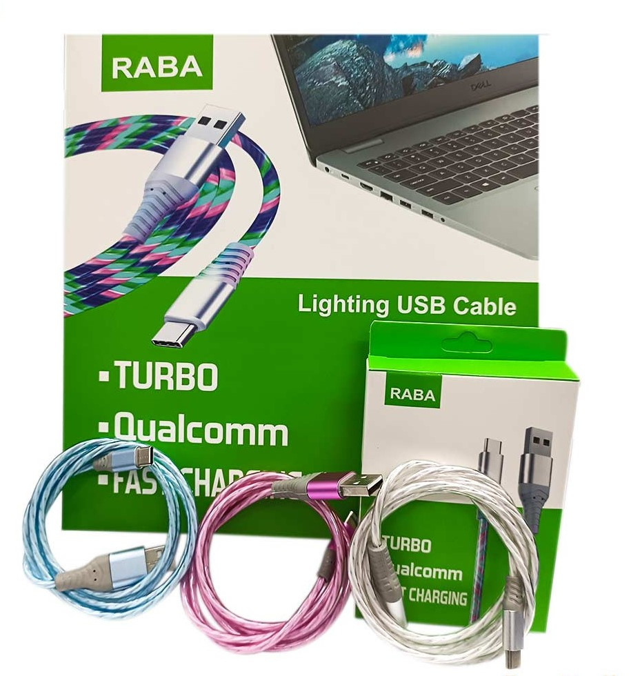 RABA Type-B Lighting Showing Fast Data Cable