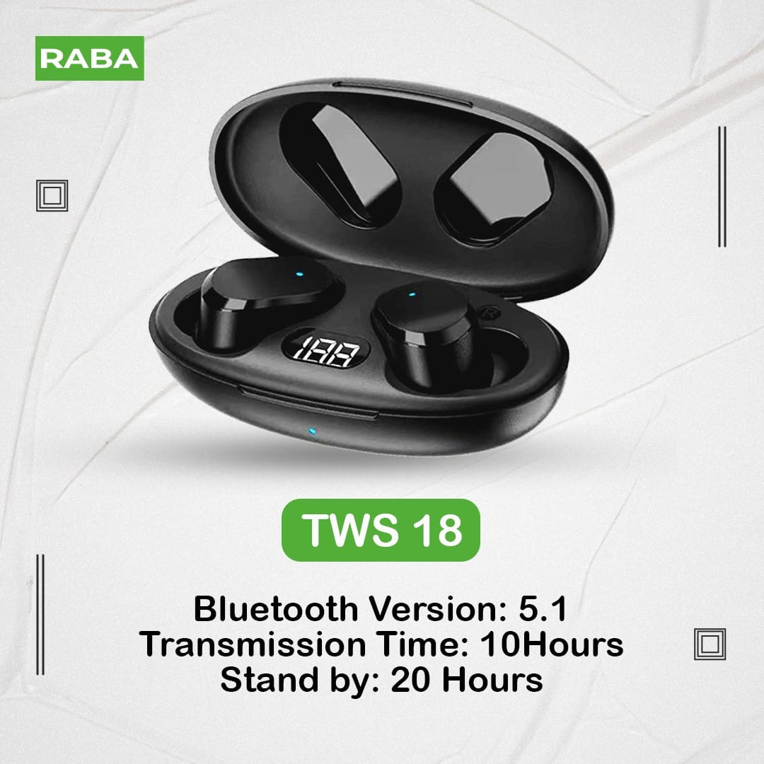 RABA TWS 18 Original True Wireless Bluetooth Earbuds