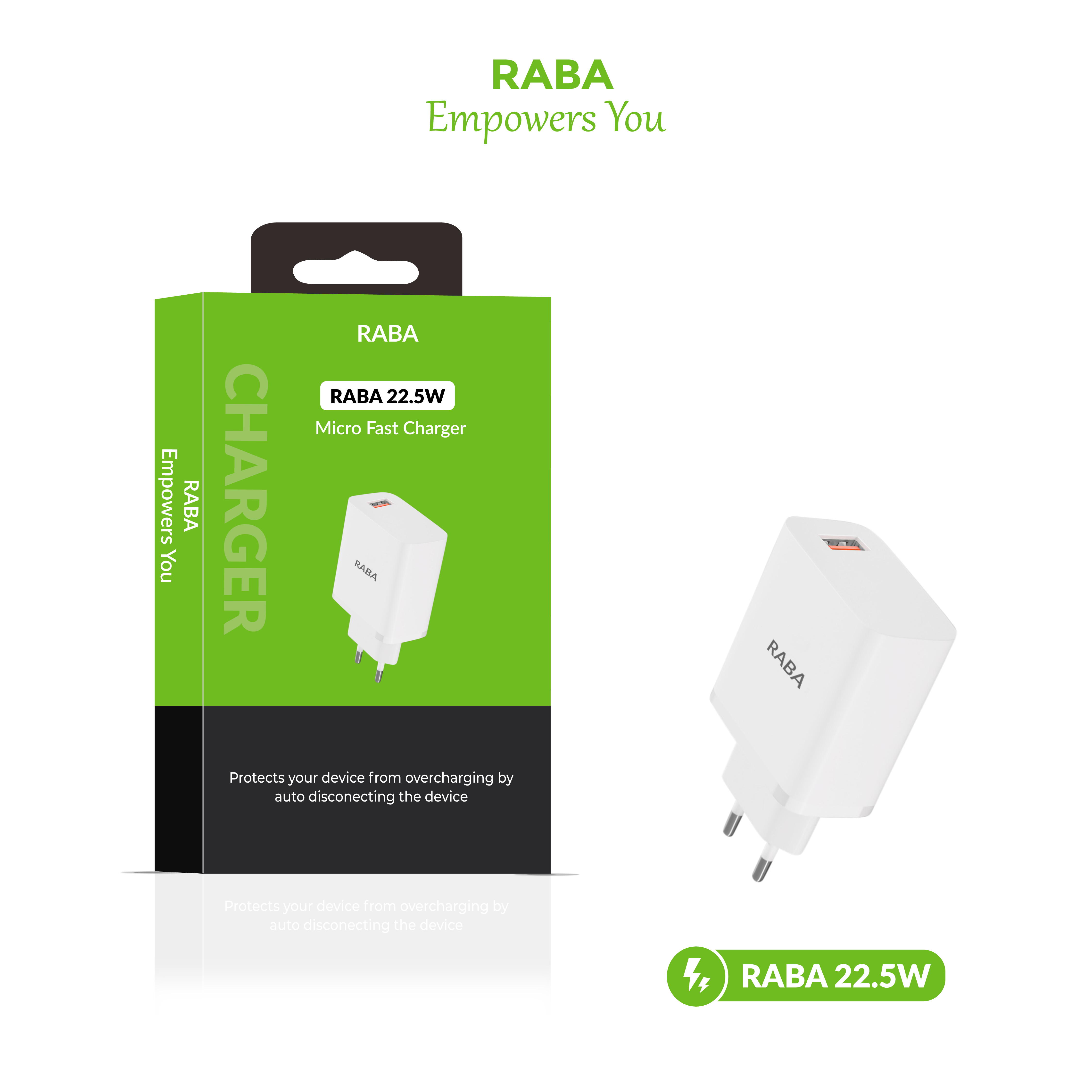 RABA 22.5W Micro Fast Charger